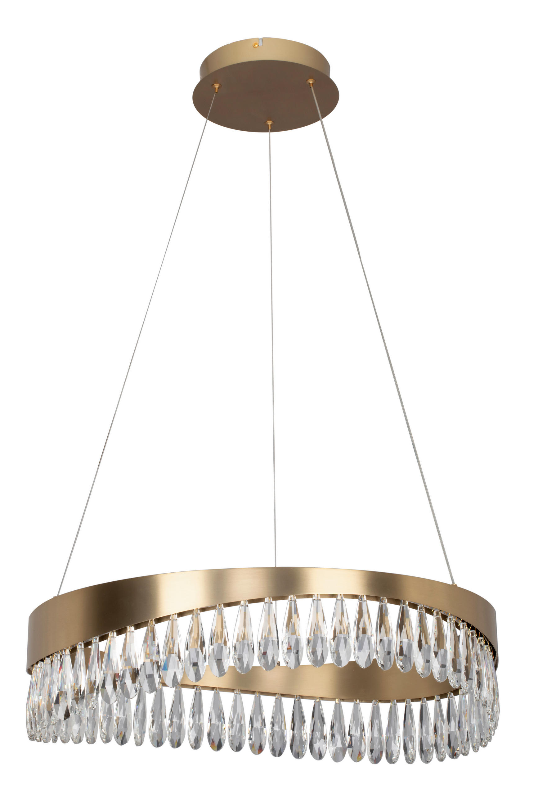 ZÁVESNÉ LED SVIETIDLO, 60/150 cm  - zlatá, Design, kov (60/150cm) - Glandor