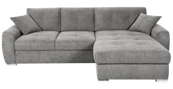 ECKSOFA in Mikrofaser Grau  276/193 cm  - Chromfarben/Grau, MODERN, Kunststoff/Textil (276/193cm) - Hom`in