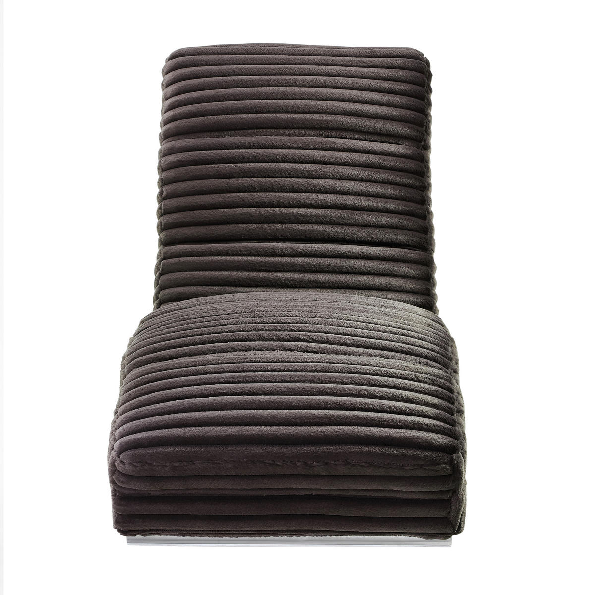 RELAXLIEGE in Cord, Plüsch Schwarz  - Chromfarben/Schwarz, MODERN, Textil/Metall (170/82/60cm) - Livetastic