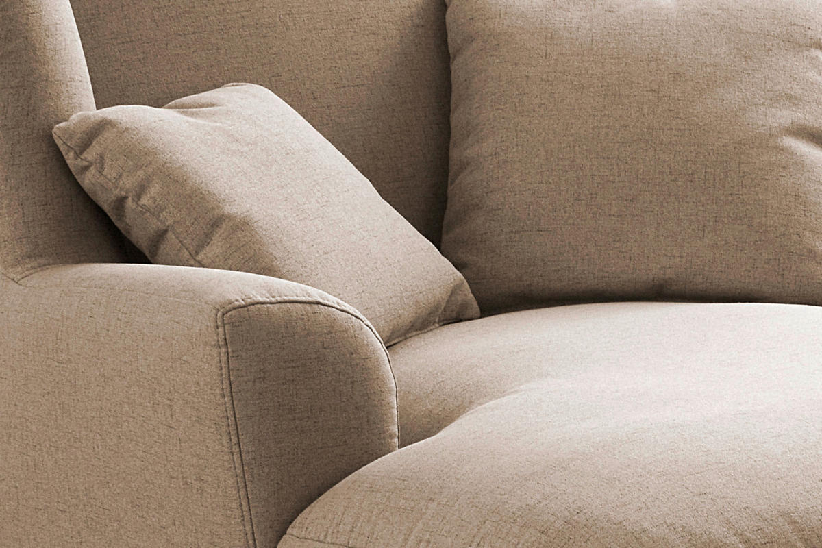 XXL-SESSEL in Flachgewebe Beige  - Dunkelbraun/Beige, Modern, Textil (109/104/145cm) - Sit & More