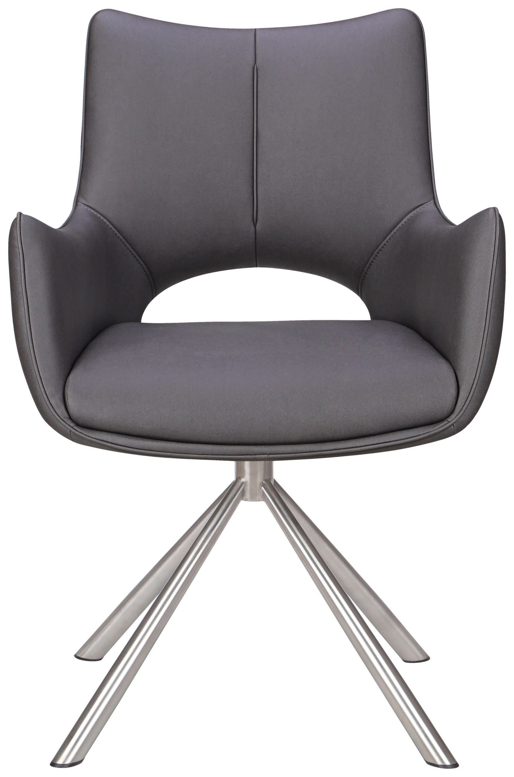 ARMLEHNSTUHL  in Edelstahl Mikrofaser  - Edelstahlfarben/Dunkelgrau, Design, Textil/Metall (59/88,5/62cm) - Carryhome