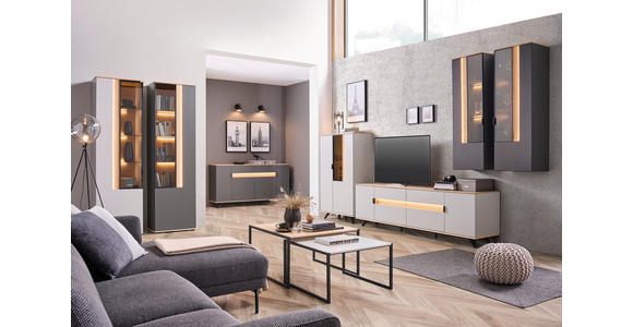 LOWBOARD Eichefarben, Hellgrau  225,6/54,2/48 cm  - Eichefarben/Hellgrau, Design, Holz/Holzwerkstoff (225,6/54,2/48cm) - Dieter Knoll