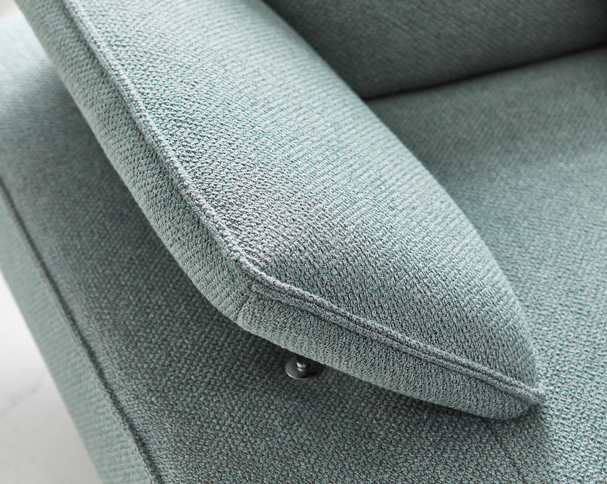 ECKSOFA in Flachgewebe Petrol  - Anthrazit/Petrol, Design, Textil (164/280cm) - Johann Jakob