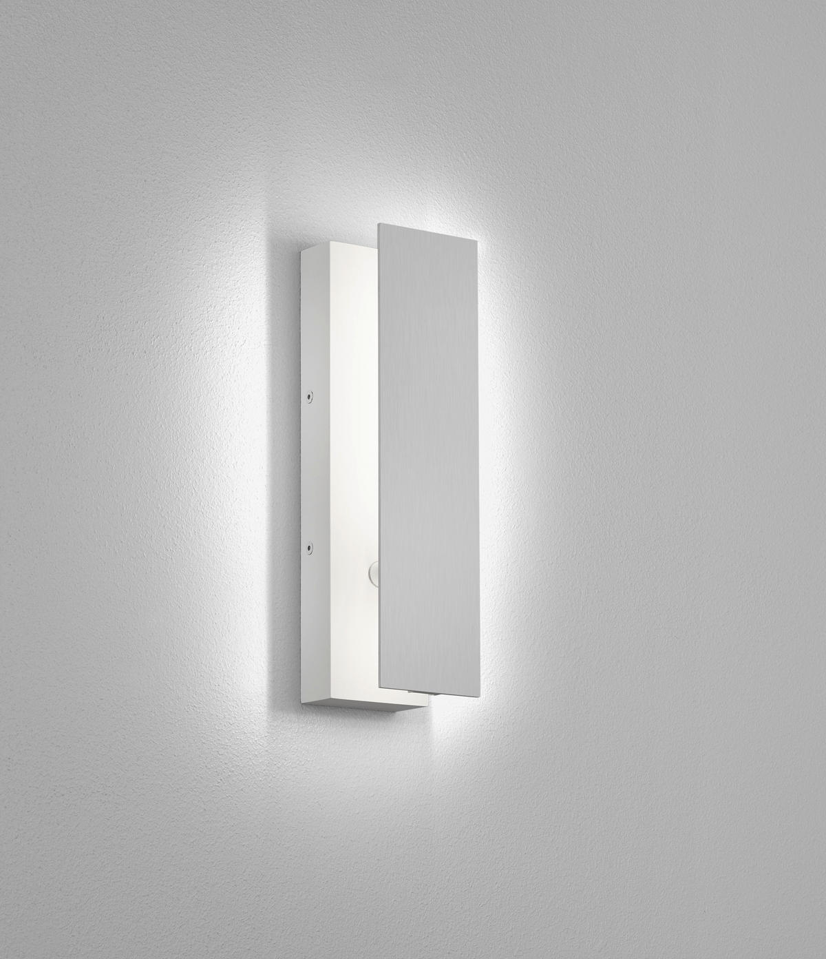 LED-WANDLEUCHTE Dex 7/27/8 cm   - Alufarben/Weiß, Design, Metall (7/27/8cm) - Helestra