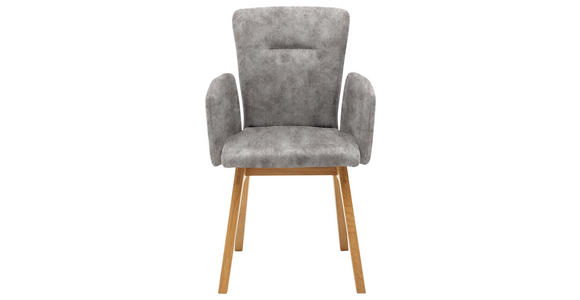 ARMLEHNSTUHL in Holz, Textil Grau - Grau, KONVENTIONELL, Holz/Textil (57/91/66cm) - Dieter Knoll