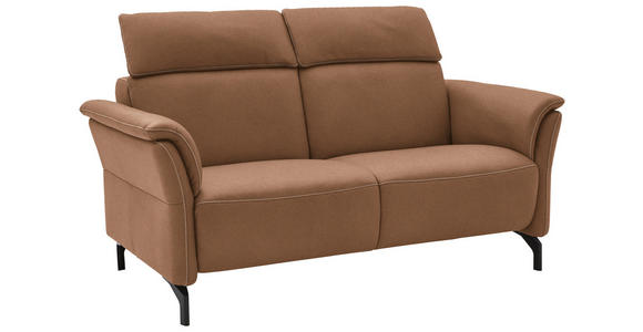 2-SITZER-SOFA in Mikrofaser Hellbraun - Hellbraun/Schwarz, KONVENTIONELL, Textil/Metall (178/103/95cm) - Dieter Knoll