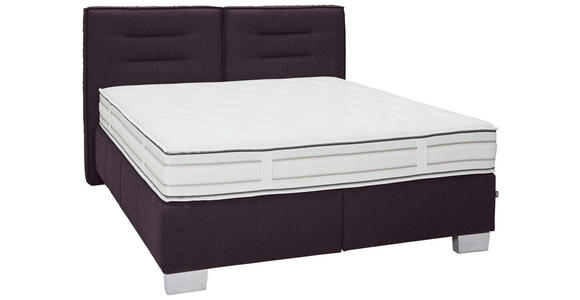 BOXSPRINGBETT 200/200 cm  in Brombeere  - Chromfarben/Brombeere, KONVENTIONELL, Textil (200/200cm) - Dieter Knoll