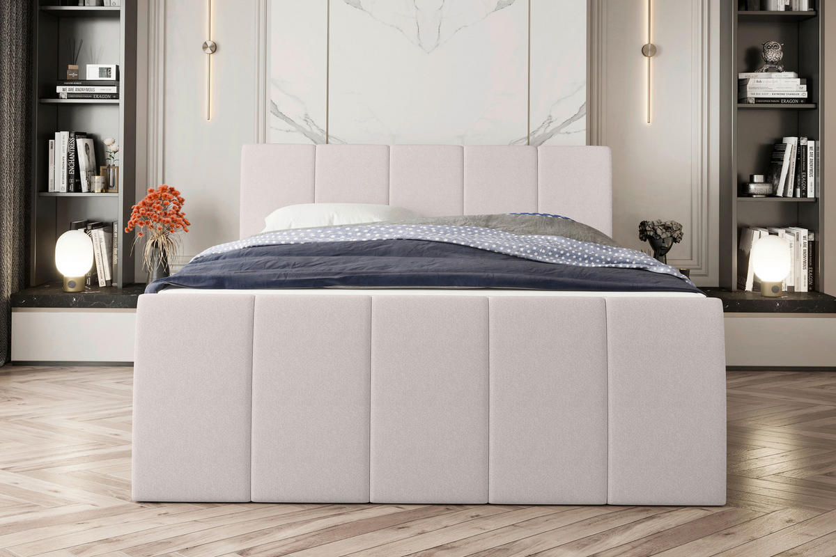 BOXSPRINGBETT 180/200 cm  in Greige  - Greige/Schwarz, Konventionell, Kunststoff/Textil (180/200cm) - Carryhome