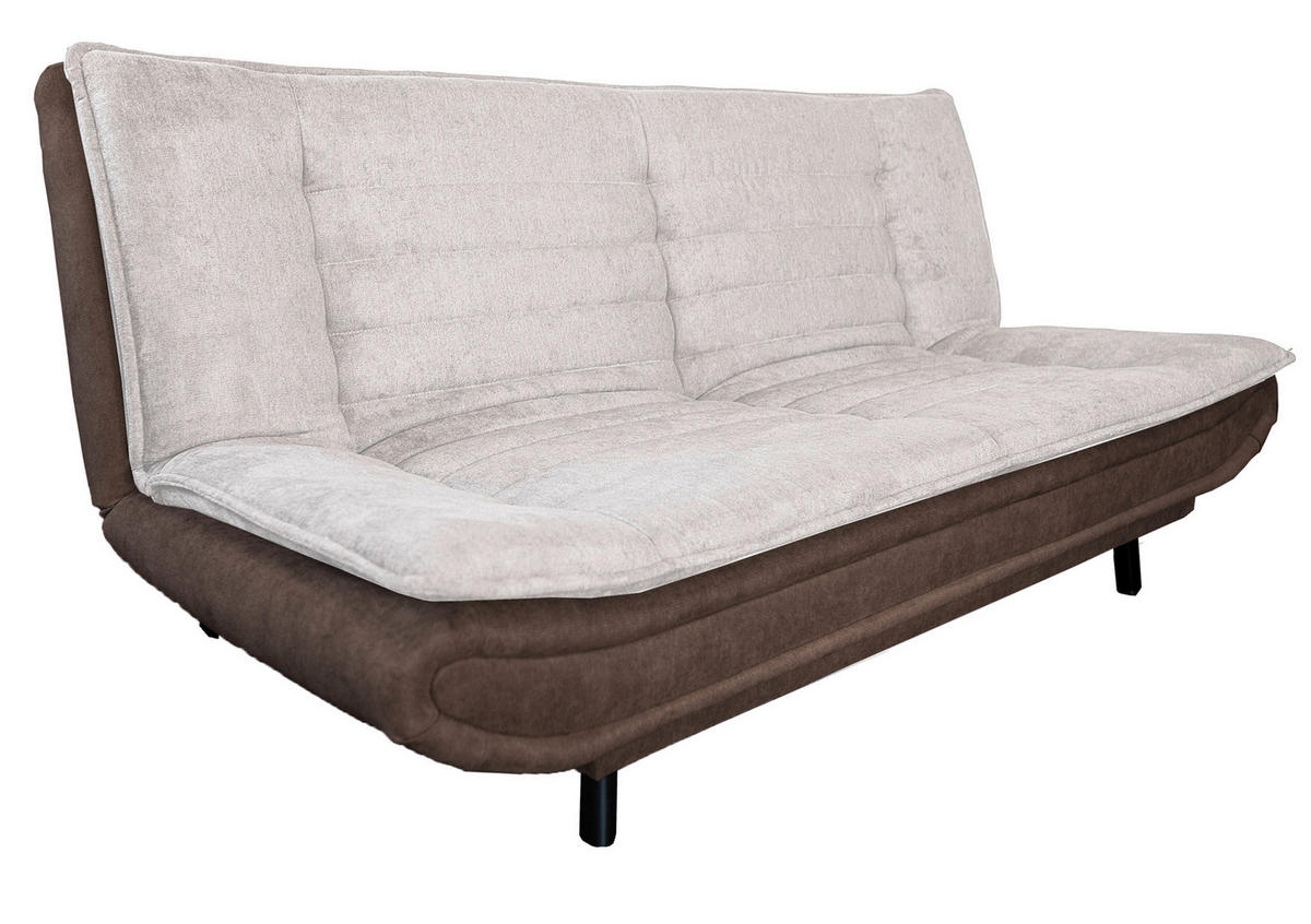 SCHLAFSOFA in Textil Taupe, Braun  - Taupe/Schwarz, Modern, Holz/Textil (194/90/100cm) - P & B