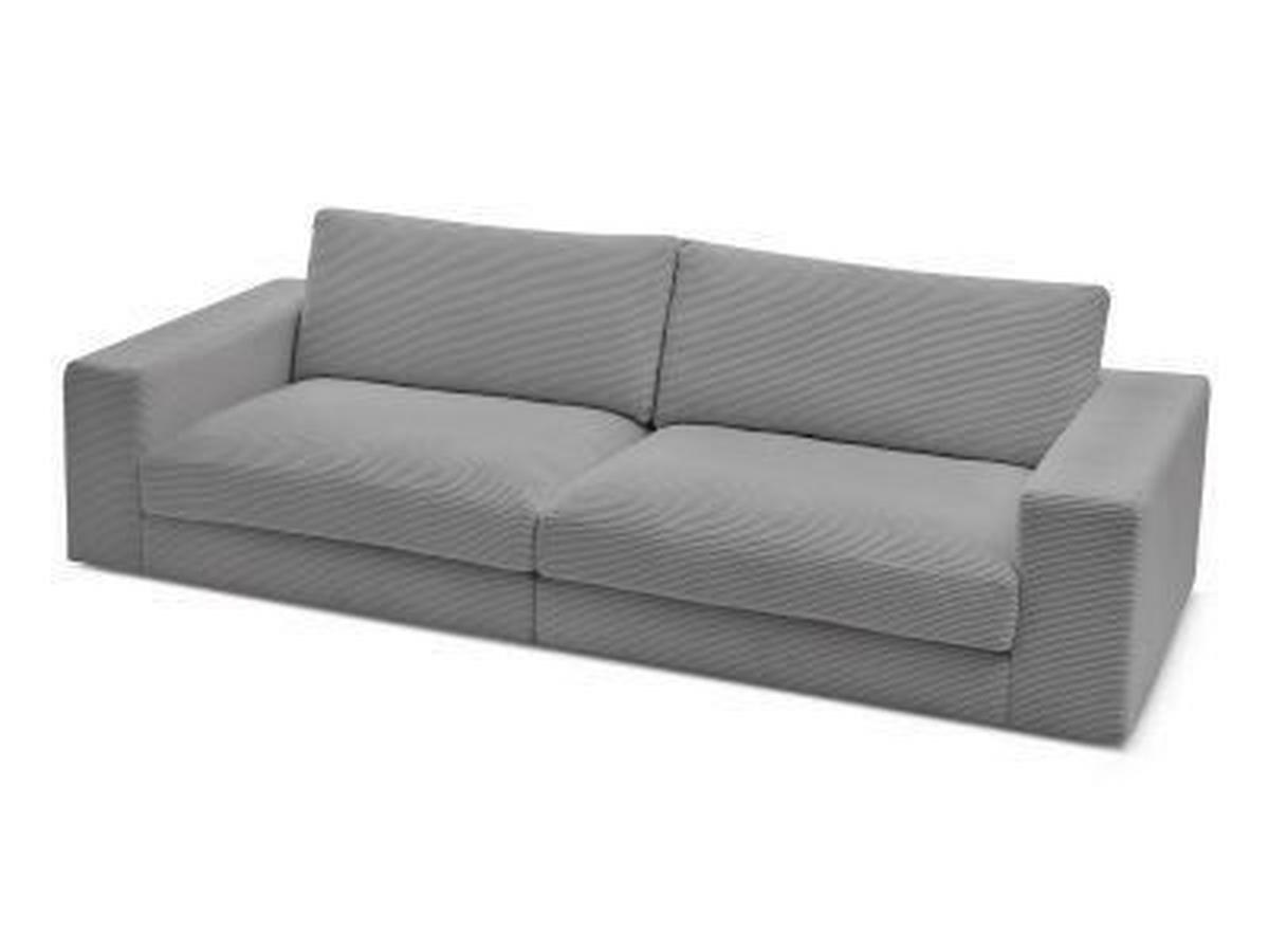 3-SITZER-SOFA LEONARD Cord Dunkelgrau  - Dunkelgrau/Schwarz, MODERN, Kunststoff/Textil (234/77/109cm)