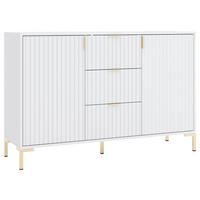 SIDEBOARD Flinn 130,5/86/40 cm 3 Schublade(n)  - Goldfarben/Weiß, Design, Holzwerkstoff/Metall (130,5/86/40cm) - Boxxx