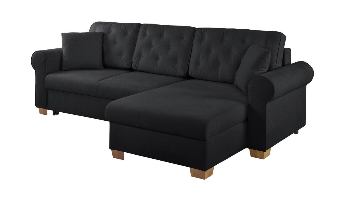 ECKSOFA Arles Anthrazit  - Anthrazit/Buchefarben, Design, Holz/Textil (266/161cm) - MID.YOU