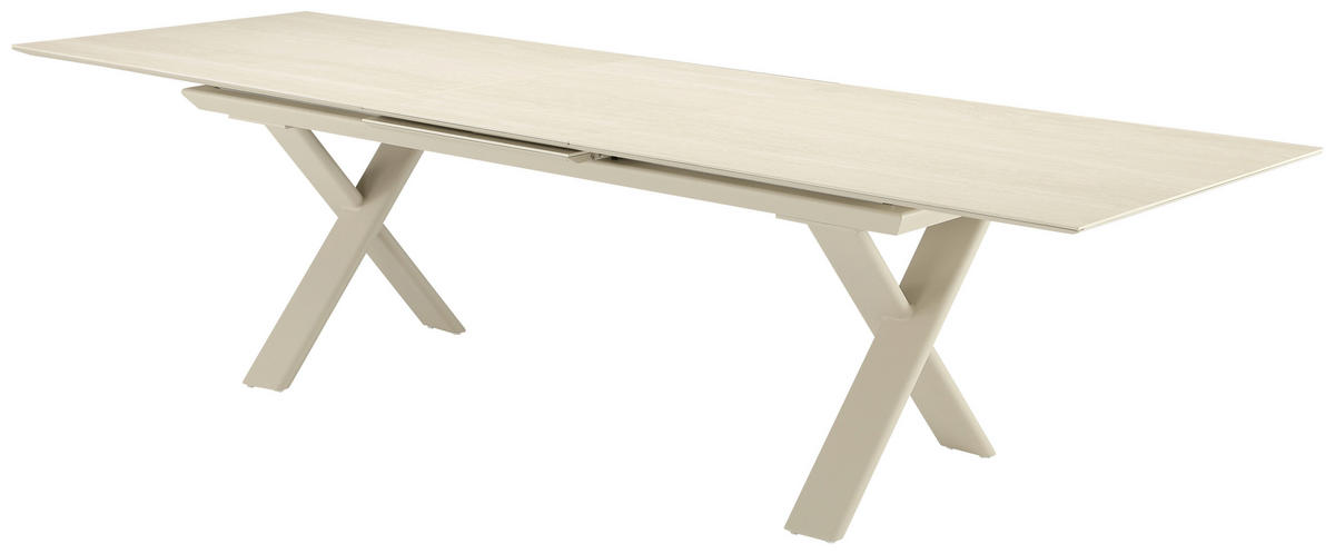 GARTENTISCH 240-300/100/74 cm  - Sandfarben/Mokka, Basics, Keramik/Metall (240-300/100/74cm) - Zebra 