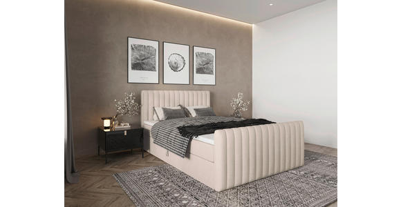 BOXBETT 140/200 cm  in Creme  - Creme/Schwarz, Basics, Kunststoff/Textil (140/200cm) - Carryhome