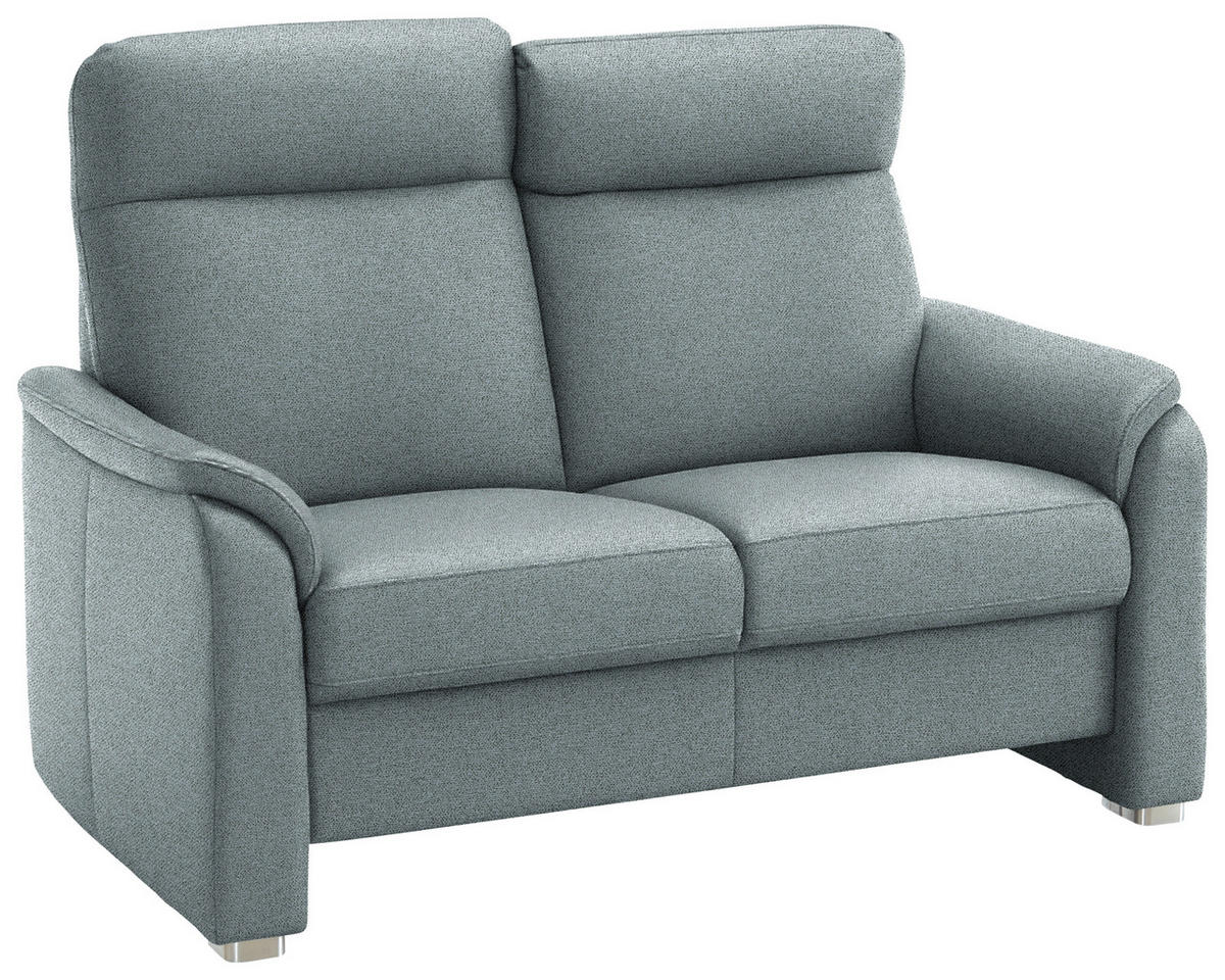 2-SITZER-SOFA Flachgewebe Graublau  - Graublau/Alufarben, Konventionell, Textil/Metall (156/107/95cm) - Beldomo Comfort