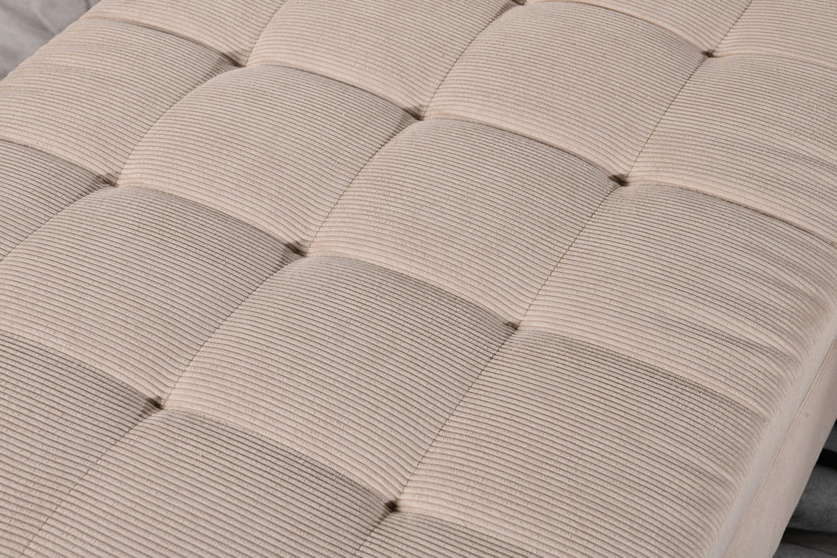 ECKSOFA ARDEN Creme Struktur Rückenkissen  - Creme/Schwarz, Design, Kunststoff/Textil (231/153cm) - MID.YOU