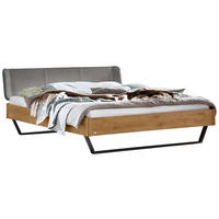 BETT 160/200 cm  in Anthrazit, Dunkelgrau, Wildeiche  - Wildeiche/Dunkelgrau, MODERN, Holz/Textil (160/200cm) - Hasena