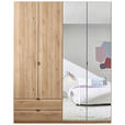 DREHTÜRENSCHRANK  in Eichefarben  - Eichefarben/Schwarz, KONVENTIONELL, Glas/Holzwerkstoff (180/225,5/57cm) - Xora