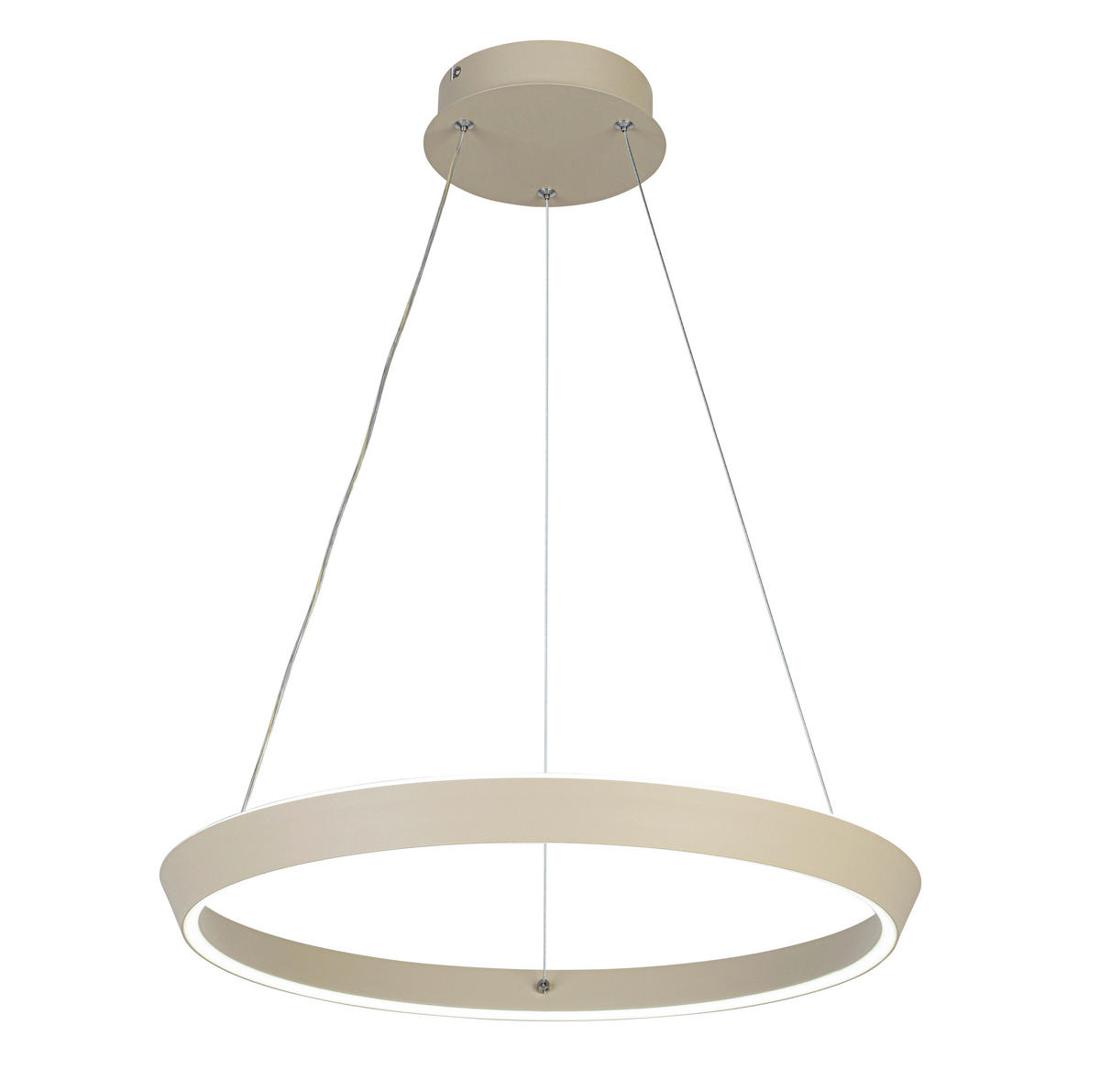 LED LUSTER  50/130 cm      - bela/boja peska, Trendi, metal/plastika (50/130cm) - Novel