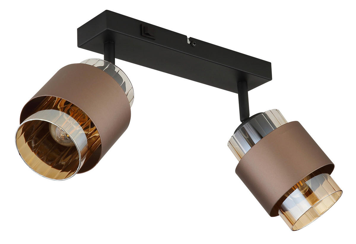 STRAHLER 38,5/10/12,5 cm   - Schwarz/Orange, Design, Glas/Metall (38,5/10/12,5cm)