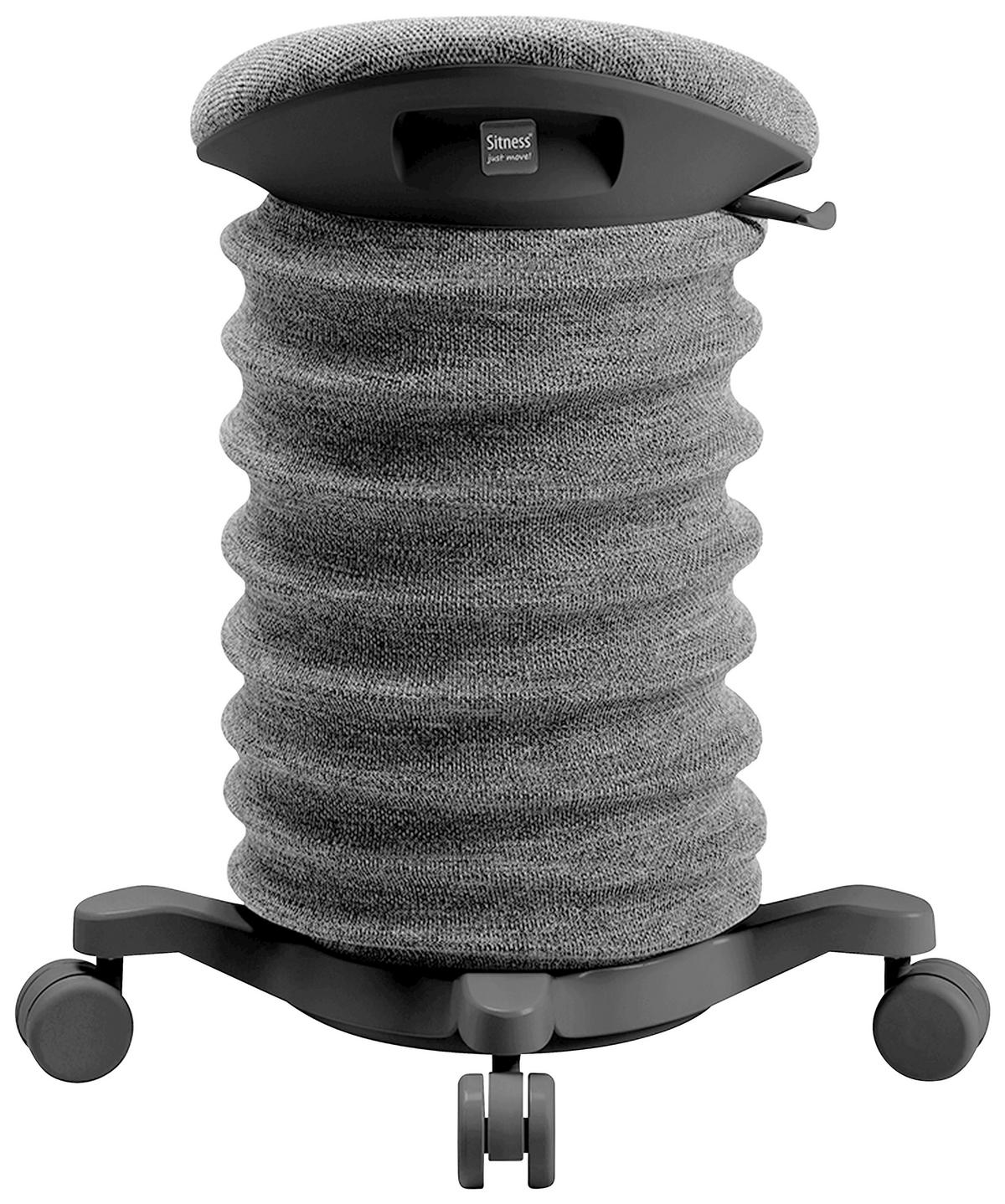 BÜROHOCKER 37,5/58-70/36 cm  - Schieferfarben/Schwarz, Design, Kunststoff/Textil (37,5/58-70/36cm) - Topstar