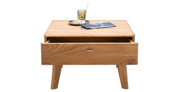 COUCHTISCH in Holz 70/70/45 cm - Champagner/Eichefarben, KONVENTIONELL, Holz/Metall (70/70/45cm) - Linea Natura