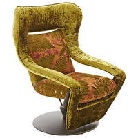 RELAXSESSEL in Textil Grün  - Bronzefarben/Grün, Design, Textil/Metall (81/112/89cm) - Koinor