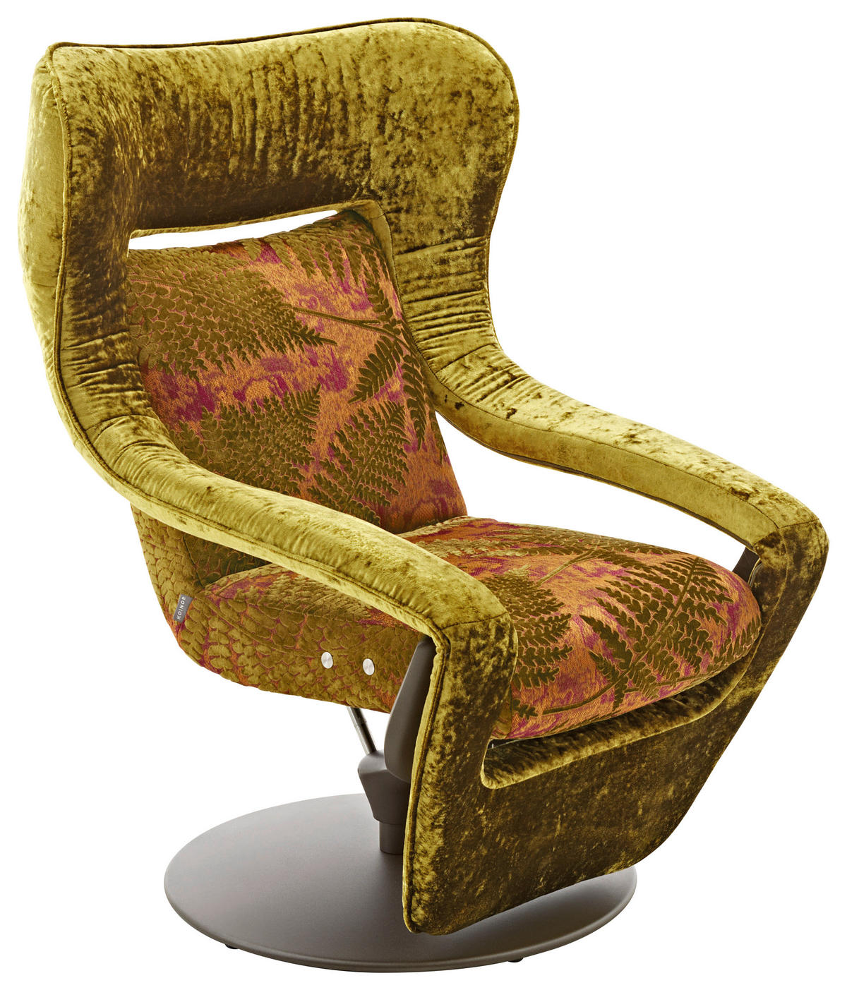 RELAXSESSEL in Textil Grün  - Bronzefarben/Grün, Design, Textil/Metall (81/112/89cm) - Koinor