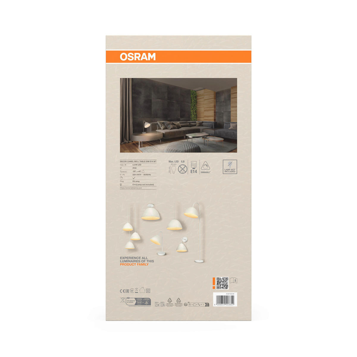 TISCHLEUCHTE 22/33.5/46 cm  - Basics, Papier/Metall (22/33.5/46cm) - Osram