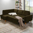 ECKSOFA Olivgrün Flachgewebe  - Eichefarben/Olivgrün, Design, Holz/Textil (185/253cm) - Cantus