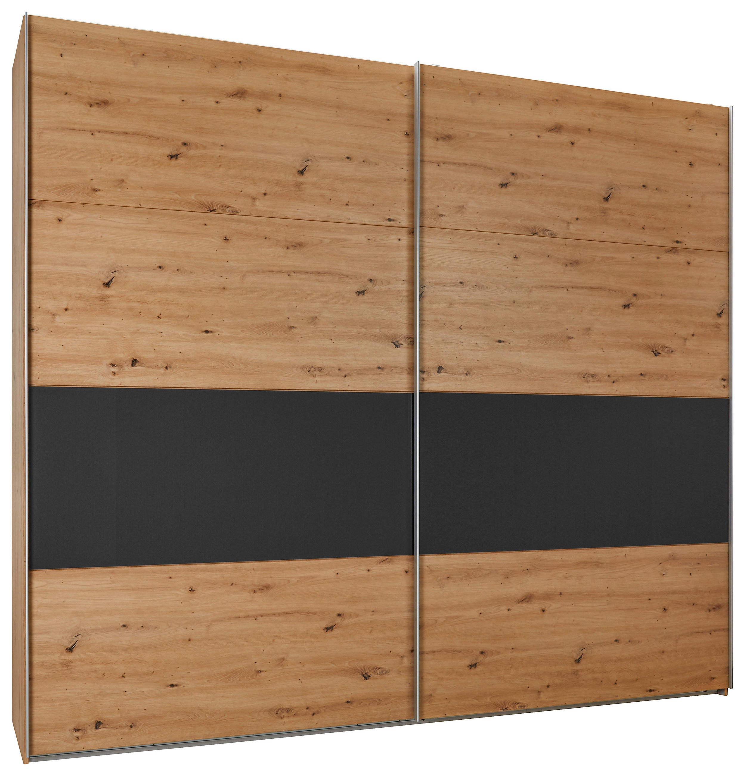 OMARA Z DRSNIMI VRATI, barve hrasta  - barve hrasta/barve aluminija, Konvencionalno, kovina/leseni material (270/236/65cm) - Hom`in