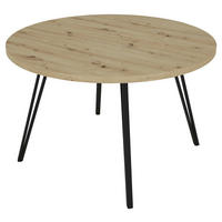 ESSTISCH in Metall, Holzwerkstoff 120/120/76 cm  - Schwarz/Eiche Artisan, LIFESTYLE, Holzwerkstoff/Metall (120/120/76cm) - MID.YOU