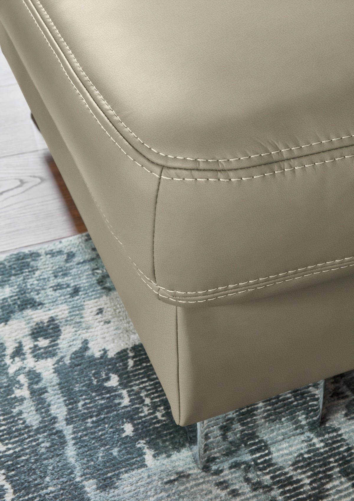 ECKSOFA  in Echtleder Perlmutt  235/248 cm  - Beige/Perlmutt, Design, Leder/Metall (235/248cm) - Beldomo Premium