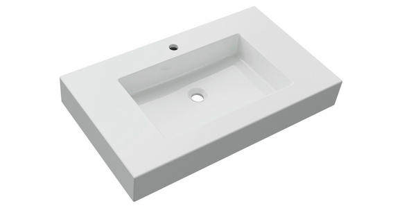 WASCHTISCHKOMBI 85 cm  - Schwarz/Weiß, KONVENTIONELL, Holzwerkstoff/Stein (85cm) - Dieter Knoll