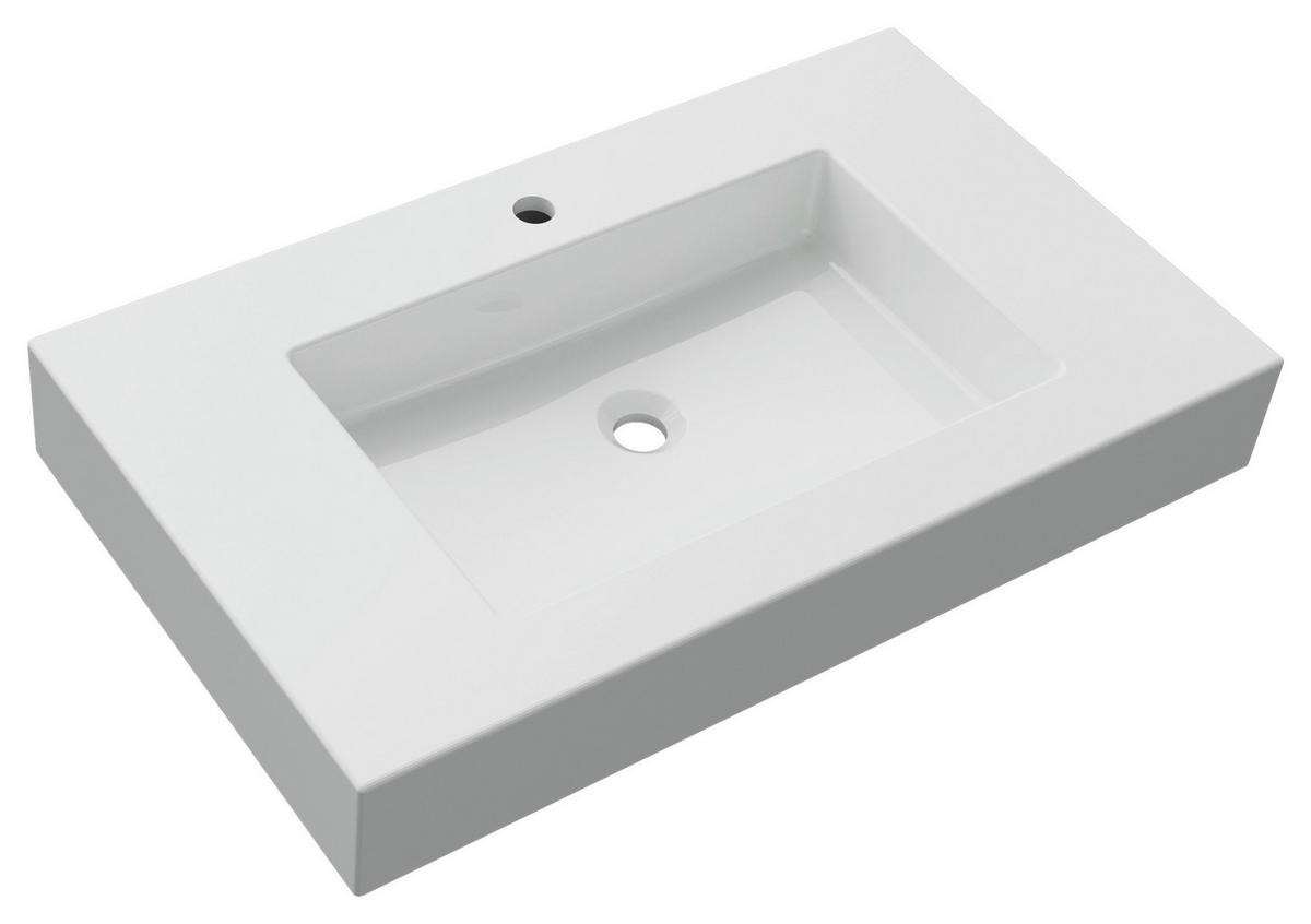 WASCHTISCHKOMBI 85 cm  - Schwarz/Weiß, KONVENTIONELL, Holzwerkstoff/Stein (85cm) - Dieter Knoll