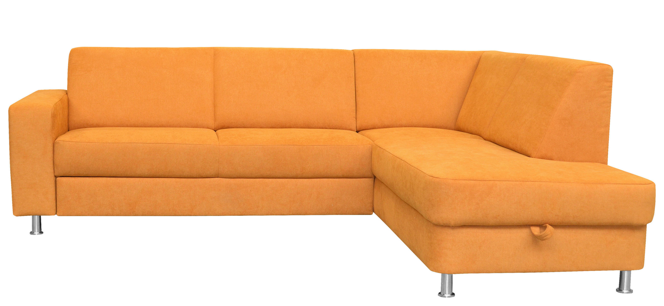ECKSOFA Gelb Chenille  - Chromfarben/Gelb, Design, Kunststoff/Textil (248/198cm) - Xora