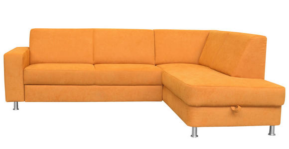 ECKSOFA in Chenille Gelb  248/198 cm  - Chromfarben/Gelb, Design, Kunststoff/Textil (248/198cm) - Xora