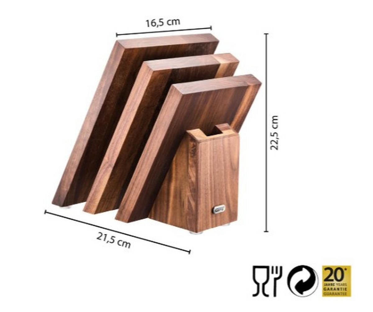 MESSERBLOCK ENNO  - Braun, Design, Holz (16,5/21,5/22,5cm) - Gefu