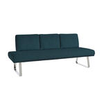 SITZBANK 209/92/78 cm  in Dunkelblau  - Chromfarben/Dunkelblau, Design, Textil/Metall (209/92/78cm) - Dieter Knoll