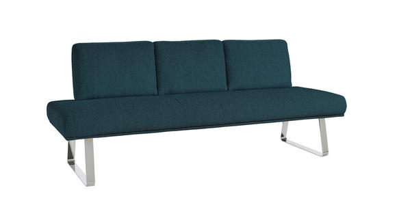 SITZBANK 209/92/78 cm  in Dunkelblau  - Chromfarben/Dunkelblau, Design, Textil/Metall (209/92/78cm) - Dieter Knoll