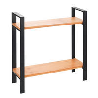 KÜCHENREGAL  - Schwarz, Design, Holz/Metall (32/33/11cm) - Wenko