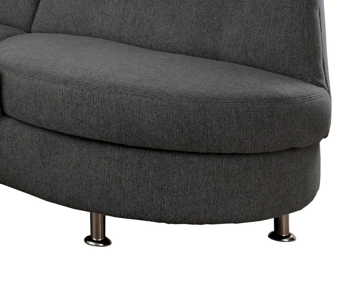 ECKSOFA in Chenille Anthrazit  - Chromfarben/Anthrazit, Modern, Textil/Metall (275/236cm) - Livetastic