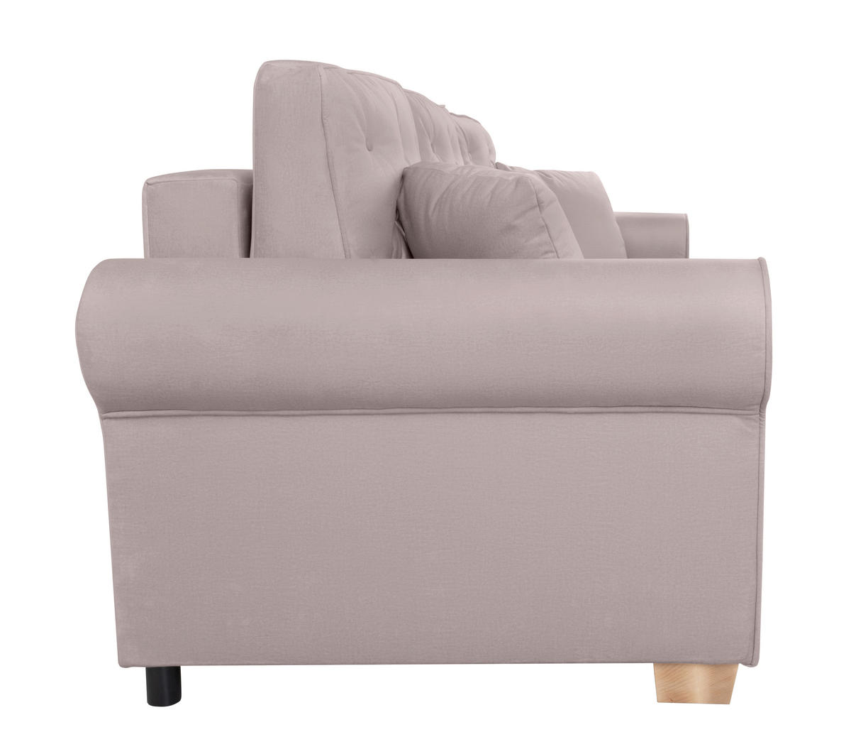 SCHLAFSOFA  mit Bettkasten erhältlich, Liegefunktion, Rücken echt, Armteil links, Armteil rechts Taupe  - Taupe/Buchefarben, Design, Holz/Textil (240/94/98cm) - MID.YOU