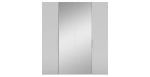 DREHTÜRENSCHRANK  in Grau, Weiß  - Alufarben/Weiß, KONVENTIONELL, Glas/Holzwerkstoff (200/223/62cm) - Novel