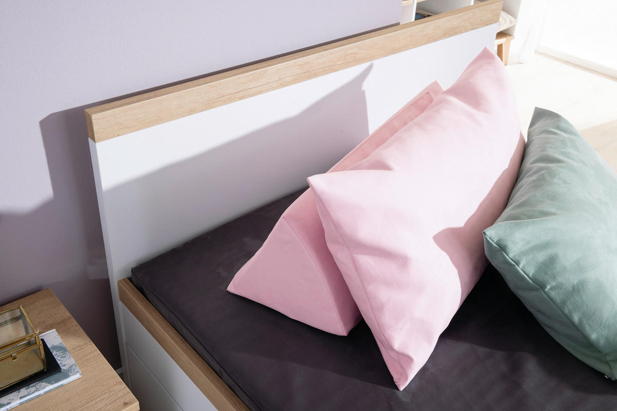 BETT Oscar 120/200 cm Weiß, Eichefarben  - Eichefarben/Weiß, KONVENTIONELL (120/200cm) - Paidi