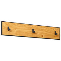 HAKENLEISTE Wildeiche furniert Anthrazit, Eichefarben  - Eichefarben/Anthrazit, Natur, Holz/Metall (85/12/3cm) - Linea Natura
