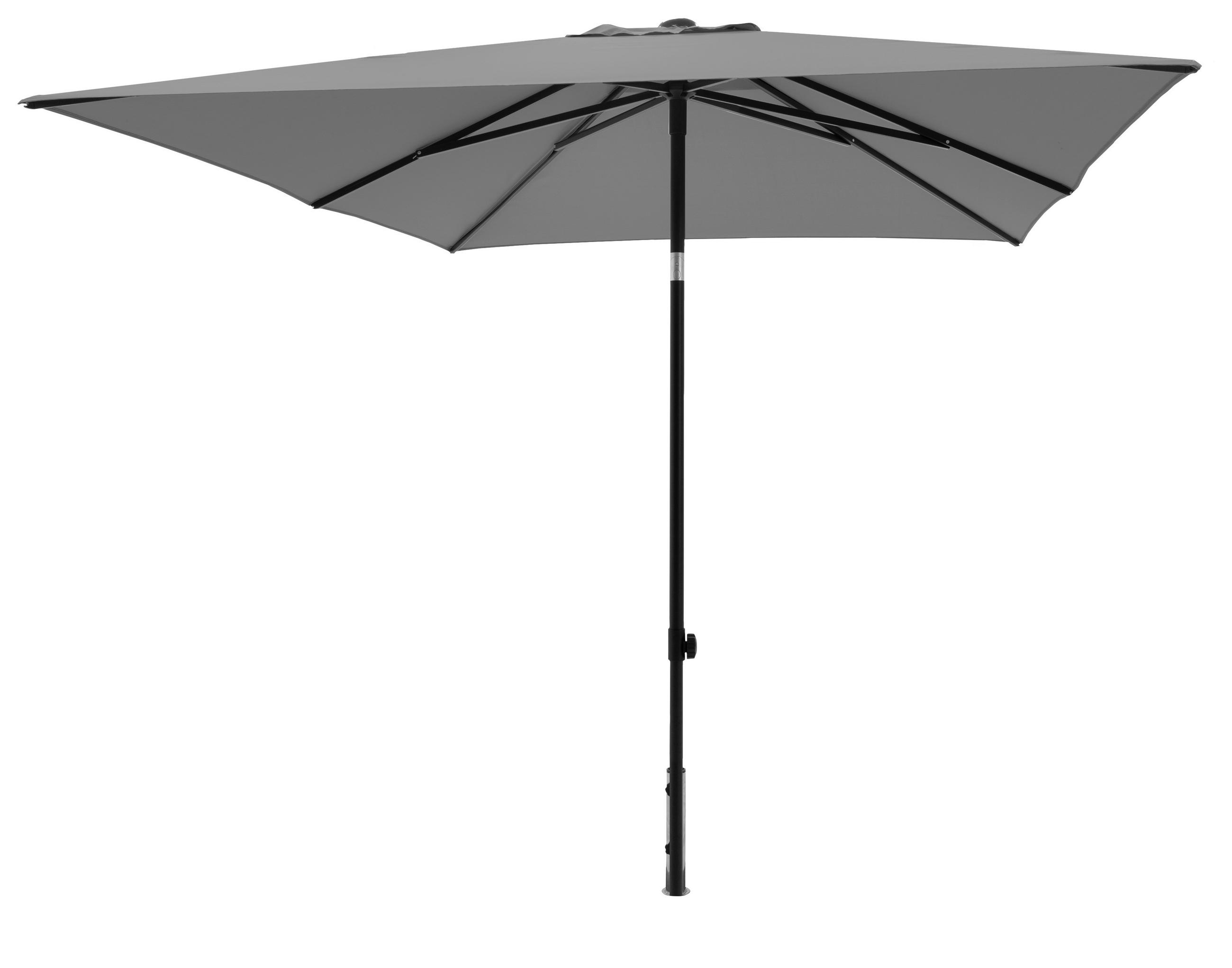 SONNENSCHIRM 200 cm Hellgrau  - Hellgrau/Schwarz, Basics, Kunststoff/Textil (200/200cm)