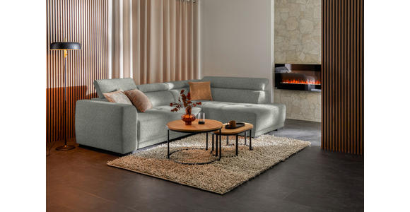 ECKSOFA  in Struktur Greige  284/205 cm  - Greige/Schwarz, Design, Kunststoff/Textil (284/205cm) - Xora