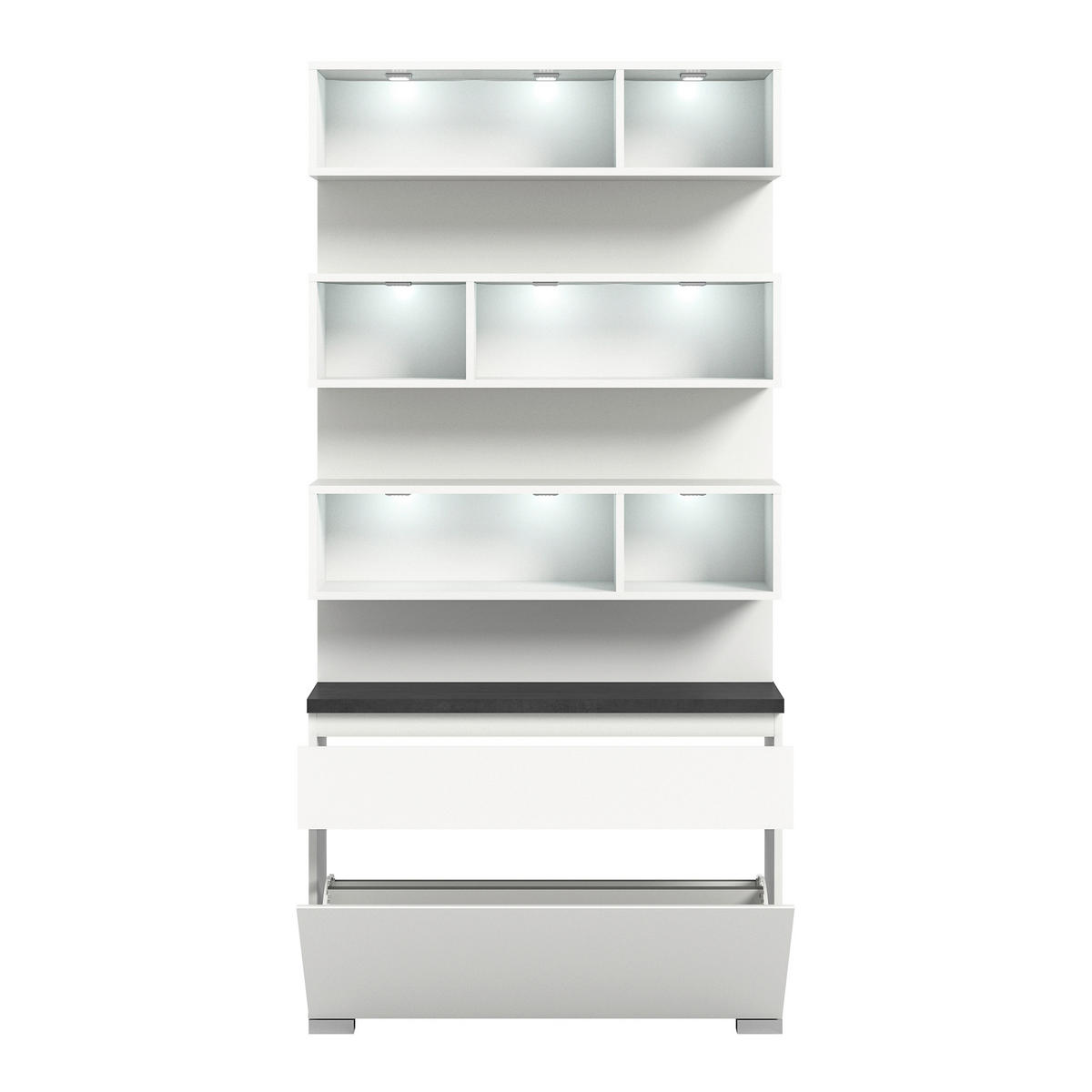 SCHUHSCHRANK  in 95/194/27 cm  - Silberfarben/Weiß, MODERN (95/194/27cm)