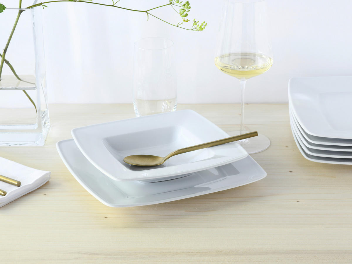 TAFELSERVICE Weiß Victoria weiß 12-teilig  - Weiß, Basics, Keramik - Creatable